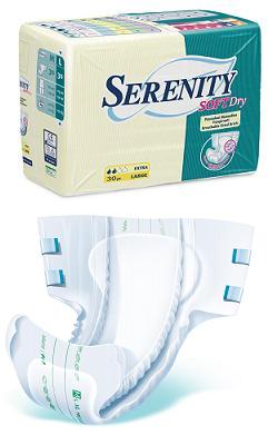PANNOLONE PER INCONTINENZA SERENITY SOFTDRY FORMATO EXTRA TAGLIA MEDIUM 30 PEZZI - farmagiri