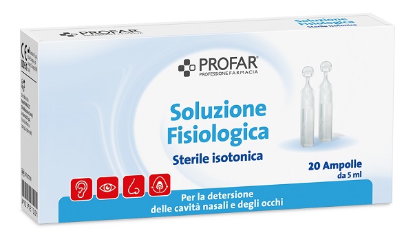 SOLUZIONE FISIOLOGICA STERILE ISOTONICA PROFAR 20 AMPOLLE DA 5 ML - farmagiri