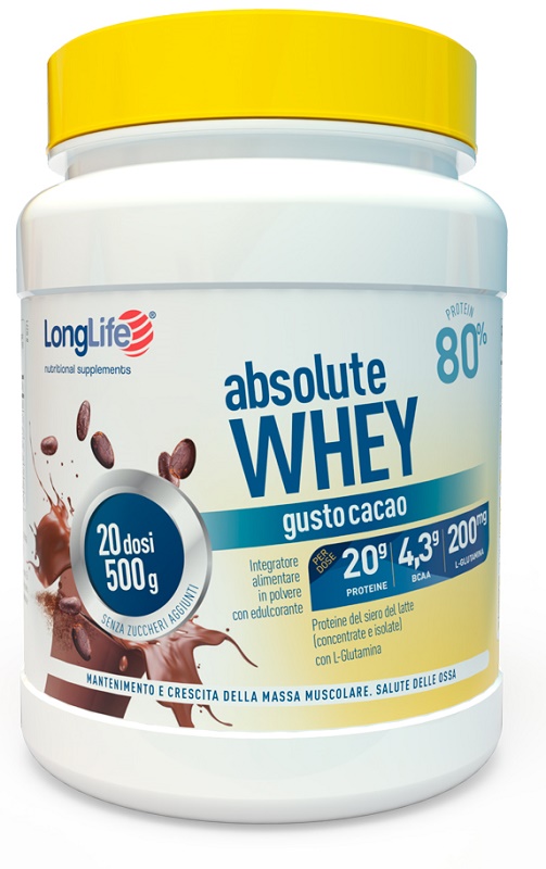 LONGLIFE ABSOLUTE WHEY CACAO 500 G - farmagiri