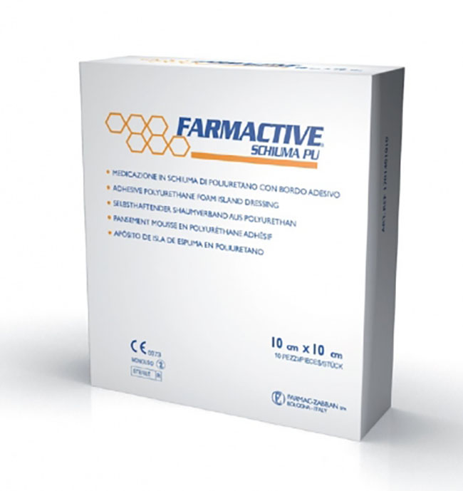 CEROTTO FARMACTIVE SCHIUMA IN POLIURETANO 10X10 CM 10 PEZZI - farmagiri