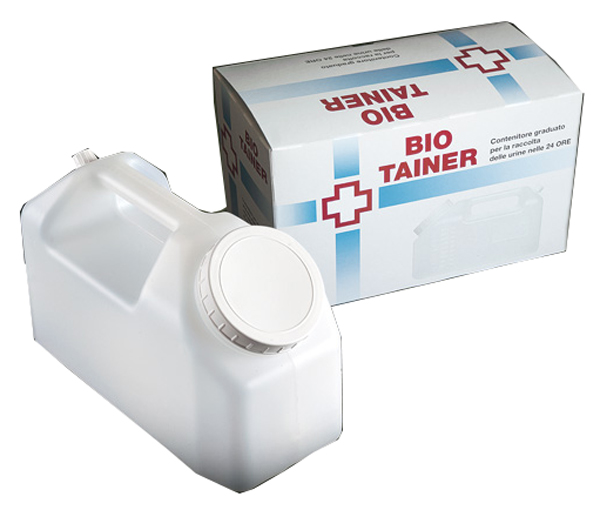 TANICA GRADUATA BIO TAINER PER RACCOLTA DI URINA NELLE 24 ORE 2500 ML CON TAPPINO DI PRELIEVO E MANICO 1 PEZZO - farmagiri