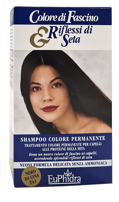 EUPHIDRA COLORE DI FASCINO & RIFLESSI DI SETA SHAMPOO COLORE PERMANENTE 41 NERO DI CINA 120 ML - farmagiri