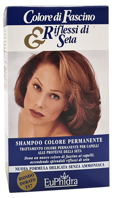 EUPHIDRA COLORE DI FASCINO & RIFLESSI DI SETA SHAMPOO COLORE PERMANENTE 57 BIONDO DORATO 120 ML - farmagiri