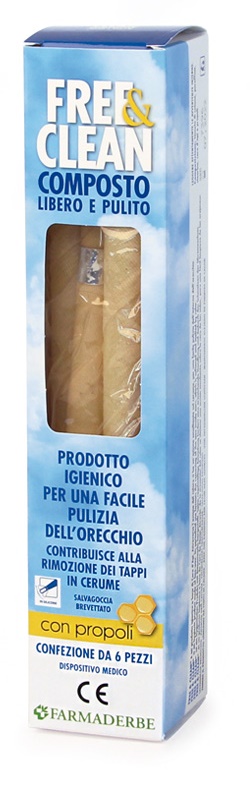 FREE&CLEAN COMPOSTO LIBERO E PULITO 2 CONI PULIZIA ORECCHIO - farmagiri