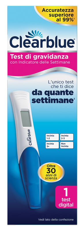 TEST DI GRAVIDANZA CLEARBLUE CON INDICATORE DELLE SETTIMANE 1 PEZZO - farmagiri