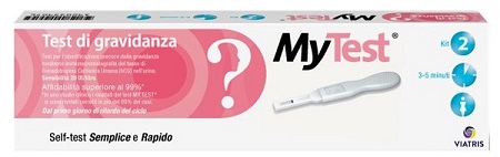 TEST DI GRAVIDANZA RAPIDO HCG MYTEST 2 PEZZI - farmagiri
