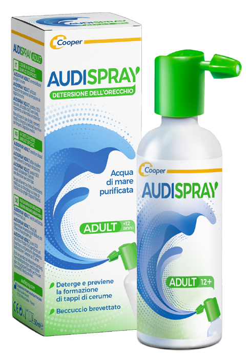 AUDISPRAY ADULT SOLUZIONE DI ACQUA DI MARE IPERTONICA SPRAY SENZA GAS DETERSIONE ORECCHIO 50 ML - farmagiri