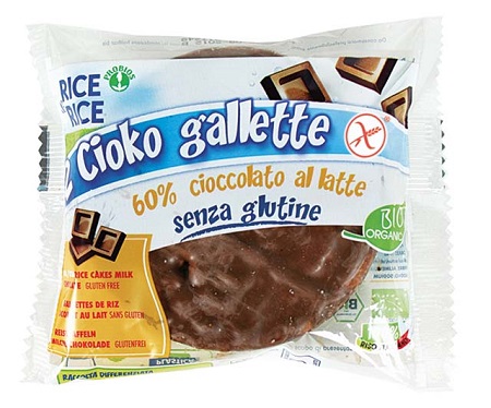 RICE&RICE CIOKO GALLETTE RICOPERTE DI CIOCCOLATO AL LATTE 33 G SENZA LIEVITO - farmagiri