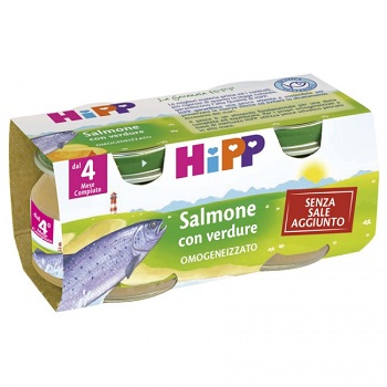 HIPP OMOGENEIZZATO SALMONE CON VERDURE 2X80 G - farmagiri