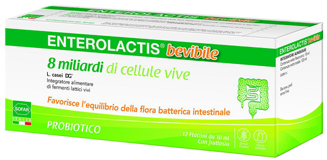 ENTEROLACTIS BEVIBILE 12 FLACONCINI DA 10 ML SOFAR - farmagiri