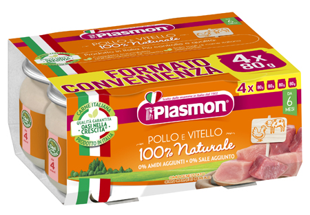 PLASMON OMOGENEIZZATO POLLO VITELLO 4 PEZZI 80 G - farmagiri