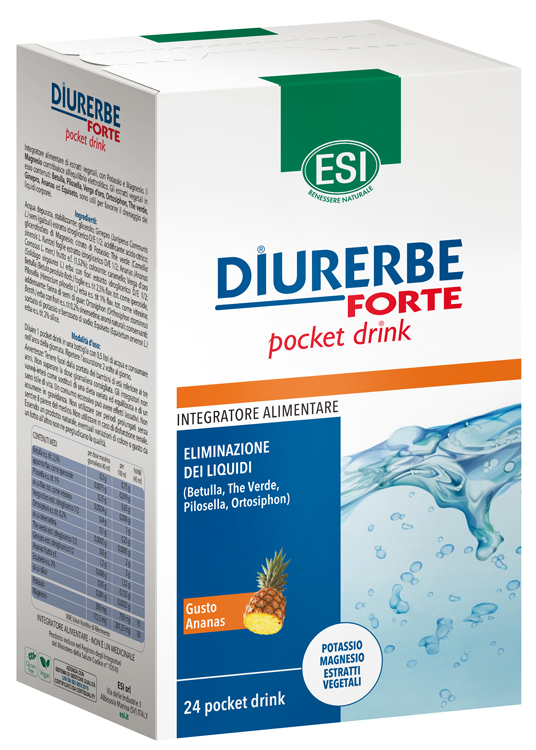 ESI DIURERBE FORTE POCKET DRINK ANANAS 24 X 20 ML - farmagiri