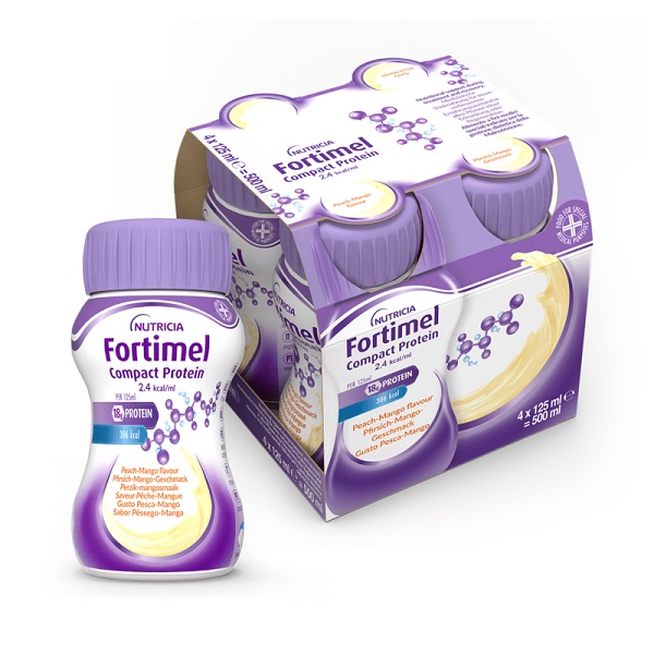 NUTRICIA FORTIMEL COMPACT PROTEIN GUSTO PESCA E MANGO 4 BOTTIGLIE DA 125 ML - farmagiri