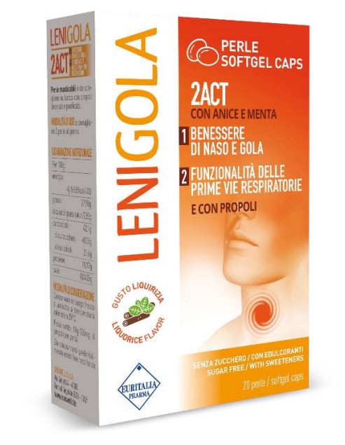 LENIGOLA 20 PERLE SOFTGEL CAPS LIQUIRIZIA - farmagiri