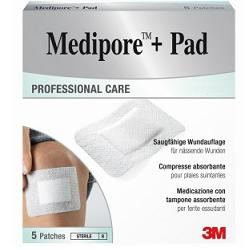 MEDICAZIONE MEDIPORE+PAD 5X7,2CM 5PEZZI - farmagiri