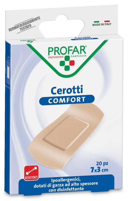 CEROTTO COMFORT GRANDE 7X3 CM 20 PEZZI PROFAR - farmagiri