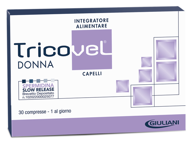 TRICOVEL DONNA INTEGRATORE ALIMENTARE CON NUTRIENTI SPECIFICI PER CAPELLI 30 COMPRESSE - farmagiri