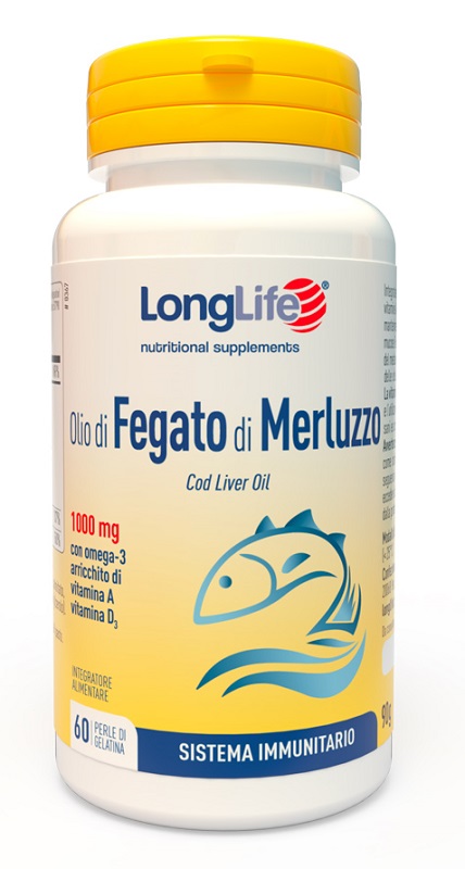 LONGLIFE OLIO FEGATO MERLUZZO 1000 MG 60 PERLE IN GELATINA - farmagiri