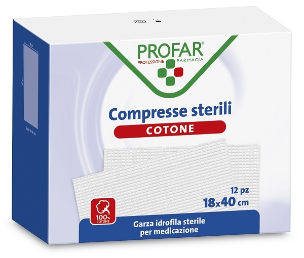 GARZA IDROFILA PROFAR COMPRESSA STERILE 18X40 CM 12 PEZZI - farmagiri
