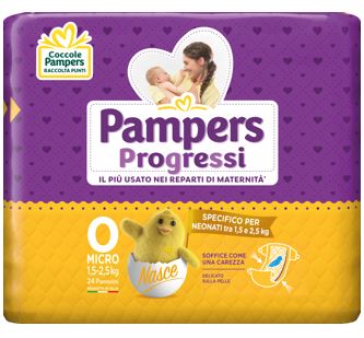 PAMPERS PROGRESSI MICRO PANNOLINI PER BAMBINI 24 PEZZI - farmagiri