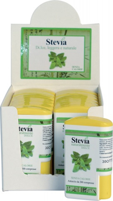 STEVIA EDULCORANTE 200 COMPRESSE DISPLAY CONTENENTE 14 DISPENSER - farmagiri