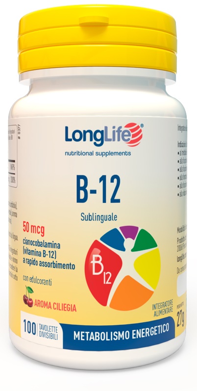 LONGLIFE B12 50MCG SUBLINGUALE 100 TAVOLETTE - farmagiri