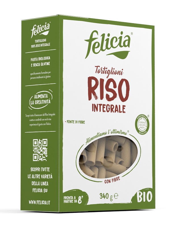 FELICIA BIO RISO INTEGRALE TORTIGLIONI 340 G - farmagiri