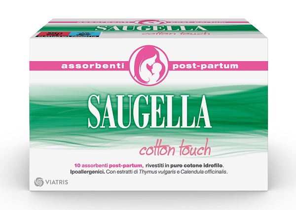SAUGELLA COTTON TOUCH ASSORBENTI POSTPARTUM 10 PEZZI - farmagiri