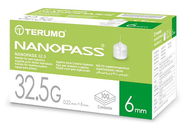 AGO PER PENNA DA INSULINA NANOPASS 32,5 GAUGE LUNGHEZZA 6 MM 100 PEZZI - farmagiri