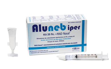 ALUNEB KIT SOLUZIONE IPERTONICA 3% 20 FLACONCINI + MAD NASAL ATOMIZZATORE - farmagiri