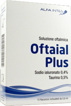 SOLUZIONE OFTALMICA OFTAIAL PLUS ACIDO IALURONICO 0,4% E TAURINA 15 FLACONCINI RICHIUDIBILI DA 0,6 ML - farmagiri