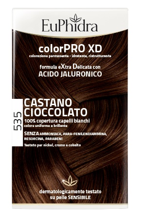 EUPHIDRA COLORPRO XD 535 CASTANO CIOCCOLATO GEL COLORANTE CAPELLI IN FLACONE + ATTIVANTE + BALSAMO + GUANTI - farmagiri