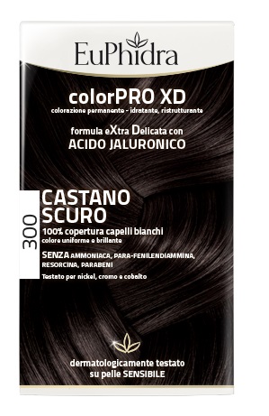 EUPHIDRA COLORPRO XD 300 CASTANO SCURO GEL COLORANTE CAPELLI IN FLACONE + ATTIVANTE + BALSAMO + GUANTI - farmagiri