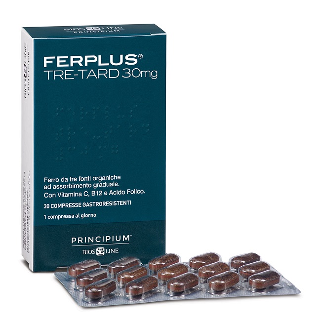 PRINCIPIUM FERPLUS TRE RETARD 30MG 30 COMPRESSE GASTRORESISTENTI - farmagiri