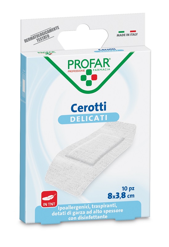 CEROTTO TESSUTO NON TESSUTO DELICATO SUPER 8X3,8 CM 10 PEZZI PROFAR - farmagiri