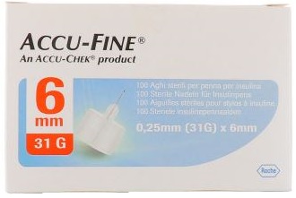 AGO PER PENNA DA INSULINA ACCU-FINE PEN NEEDLE ACCU-CHEK GAUGE 31 X 6MM 100 PEZZI - farmagiri