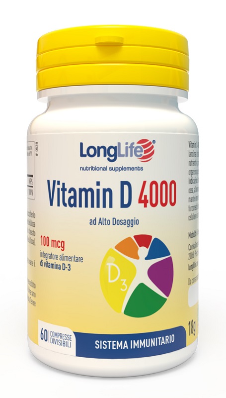 LONGLIFE VITAMIN D 4000UI 60 COMPRESSE DIVISIBILI - farmagiri