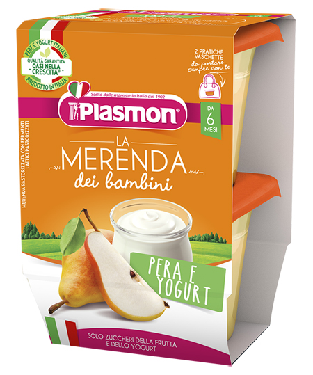 PLASMON LA MERENDA DEI BAMBINI SAPORI DI NATURA PERA YOGURT ASETTICO 2 X 120 G - farmagiri