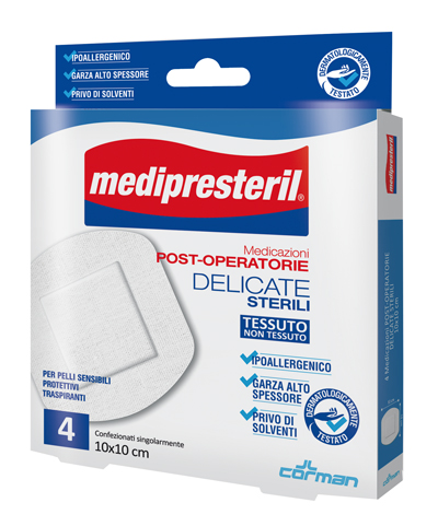 MEDICAZIONE POST OPERATORIA MEDIPRESTERIL DELICATA TNT 10X10CM 5 PEZZI - farmagiri
