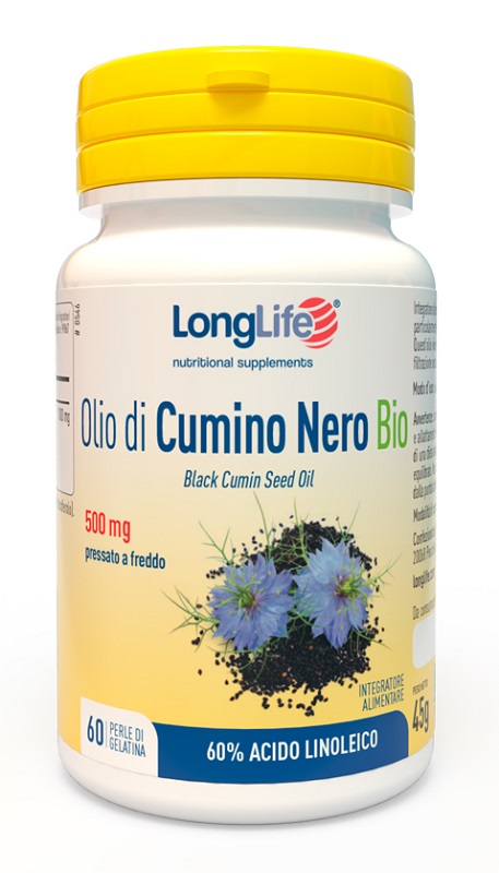 LONGLIFE OLIO DI CUMINO NERO BIO 60 PERLE IN GELATINA - farmagiri