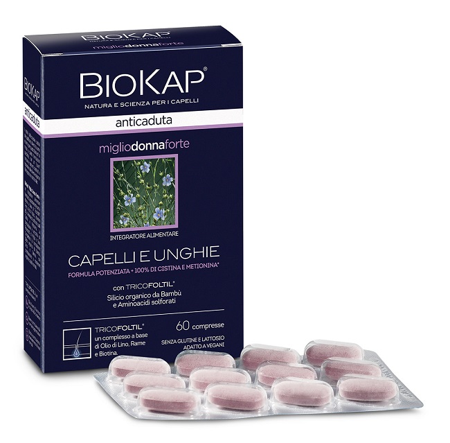 BIOKAP ANTICADUTA MIGLIO DONNA FORTE CON TRICOFOLTIL 60 COMPRESSE - farmagiri