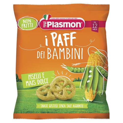 PLASMON DRY SNACK PAFF PISELLI-MAIS 15 G - farmagiri