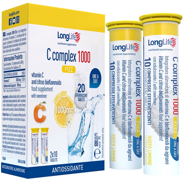 LONGLIFE C COMPLEX 1000 FIZZ 20 COMPRESSE EFFERVESCENTI - farmagiri