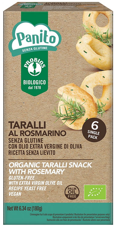 PANITO TARALLI ROSMARINO SENZA GLUTINE E SENZA LIEVITO 180 G - farmagiri