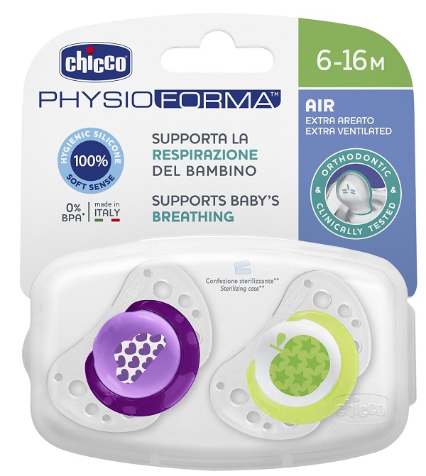 CHICCO SUCCHIETTO AIR GIRL IN SILICONE 6-16 MESI 2 PEZZI - farmagiri