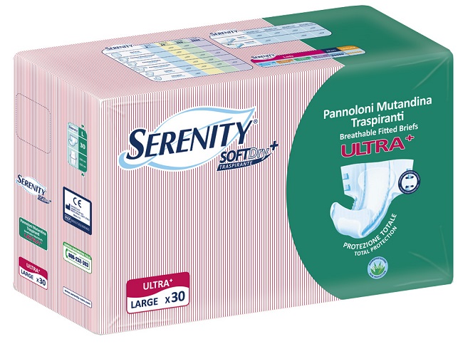 PANNOLONE A MUTANDINA SERENITY FITTED ULTRA + ALOE L 30 PEZZI - farmagiri