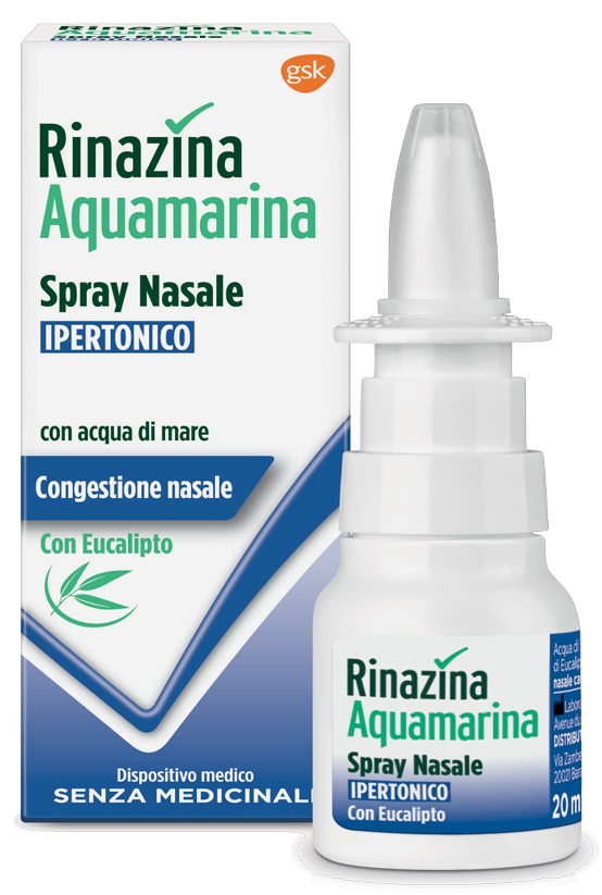 RINAZINA AQUAMARINA SPRAY NASALE IPERTONICO CON EUCALIPTO 20 ML - farmagiri