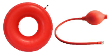 CIAMBELLA GONFIABILE PER INVALIDI IN GOMMA ROSSA TEAM DELUXE CON POMPA 43CM DIAMETRO - farmagiri