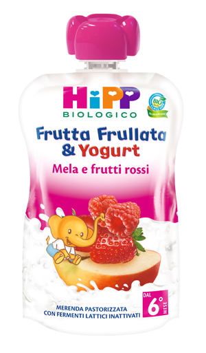 HIPP BIO FRUTTA FRULLATA YOGURT MELA FRUTTI ROSSI 90 G - farmagiri