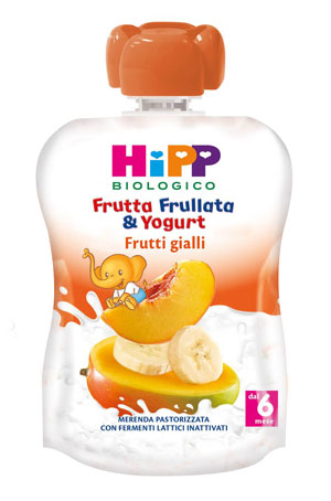 HIPP BIO FRUTTA FRULLATA YOGURT FRUTTI GIALLI 90 G - farmagiri